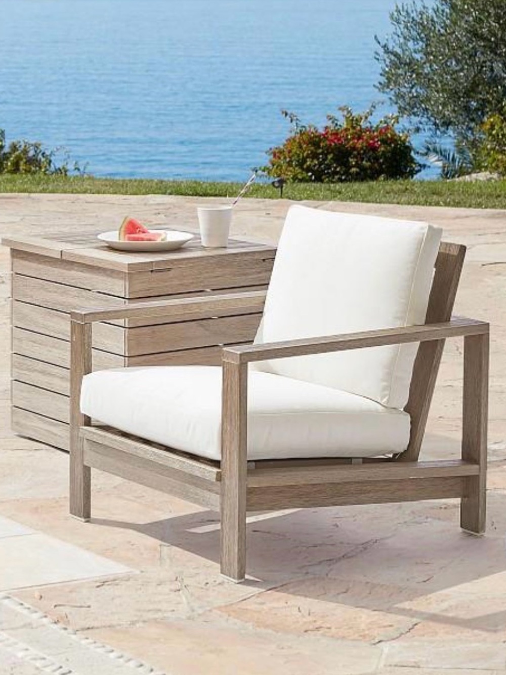 ❤️ pottery barn kids indio outdoor kids lounge chair, driftwood